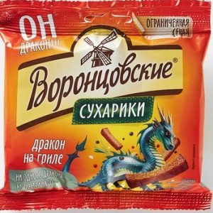 Сухарики Воронцовские ржано-пшеничные со вкусом Дракон на гриле 80г