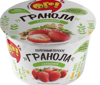 Гранола Ого! запеченная с клубникой стак 40г