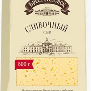Сыр Брест-Литовск Сливочный 50% в/у 500г без змж