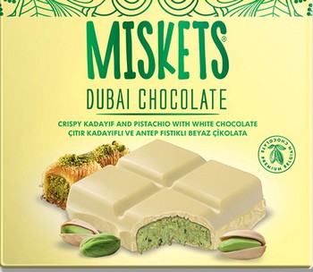 Шоколад Miskets Дубайский белый с фисташкой 100г