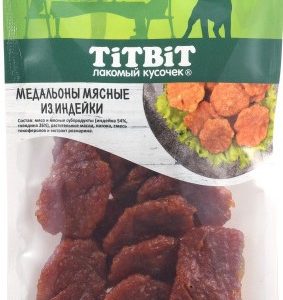 Лакомство д/собак TitBit Меню от Шефа Медальоны мясные из индейки м/у 80г 022283