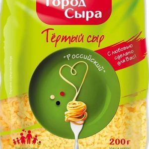 Сыр Город сыра Российский 45% тертый 200г без змж