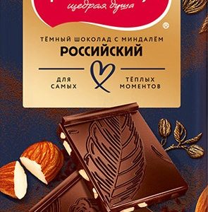Шоколад Nestle Россия Щедрая Душа темный с миндалем 75г