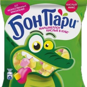 Маршмеллоу БонПари Кислые в кубе со вкусом фруктов 65г