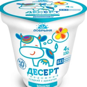 Десерт творожный Геркулес Добрыня с ароматом ваниль 4% стак 150г без змж