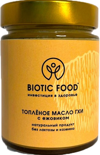 Масло Биотик Фуд топленое гхи с ежовиком без лактозы 99% 200г