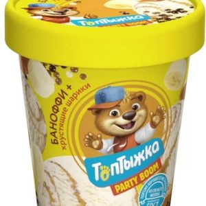 Мороженое Топтыжка Пломбир Баноффи Шоколадные шарики 12% стакан 270г без змж