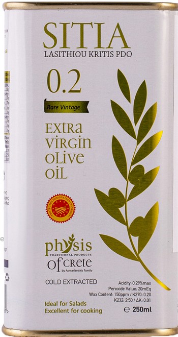 Масло Physis of crete pdo E.V. сития оливковое 0,29% Асмарианаки Мария ж/б 250мл