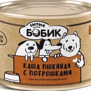 Корм д/собак Сытый Бобик каша пшенная с потрошками ж/б 500г