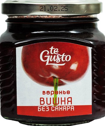Варенье Te Gusto вишневое без сахара твист ст/б 300г
