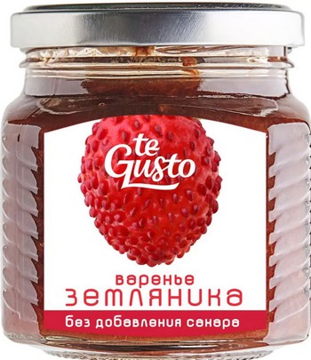 Варенье Te Gusto из земляники протёртая с яблочным соком твист ст/б 300г