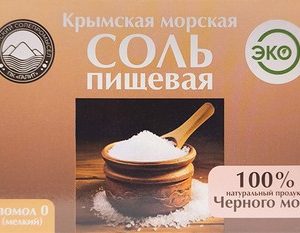 Соль Крымский солепромысел морская пищевая садочная мелкого помола к/у 500г