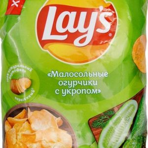 Чипсы Лейс малосольные огурчики с укропом 140г
