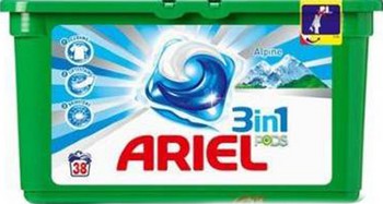 Капсулы д/стирки Ariel Pods All in 1 Alpine 38шт