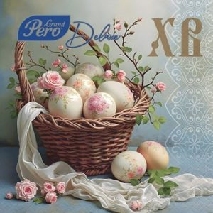 Салфетки GrandPero Deluxe Винтажная Пасха 33х33см 3-хсл 20л