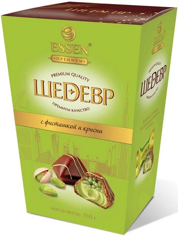 Конфеты Эссен Шедевр с фисташкой и криспи к/у 150г