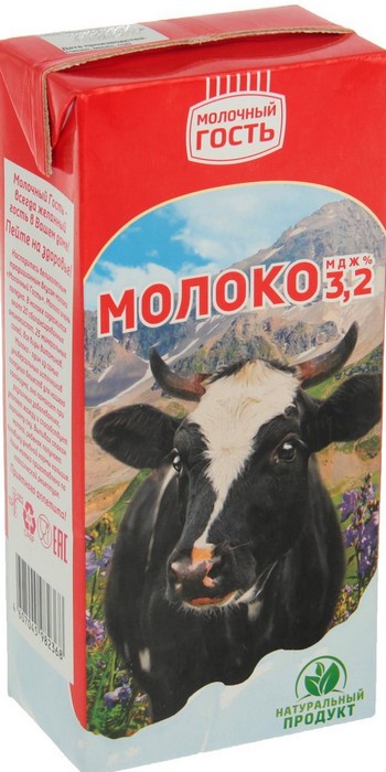 Молоко Молочный Гость ультрапастеризованное 3,2% т/п 1л без змж