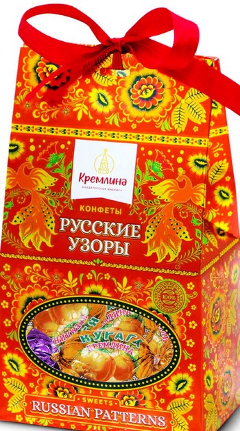 Конфеты Кремлина Русские узоры с курагой и грецким орехом к/у 230г