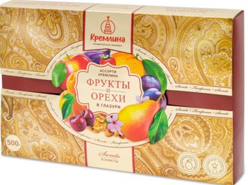 Конфеты Кремлина Фрукты ассорти в темной глаз к/у 500г