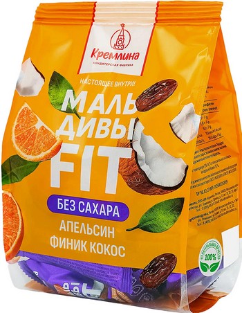 Конфеты Кремлина Мальдивы финик с апельсином б/сахара м/у 240г