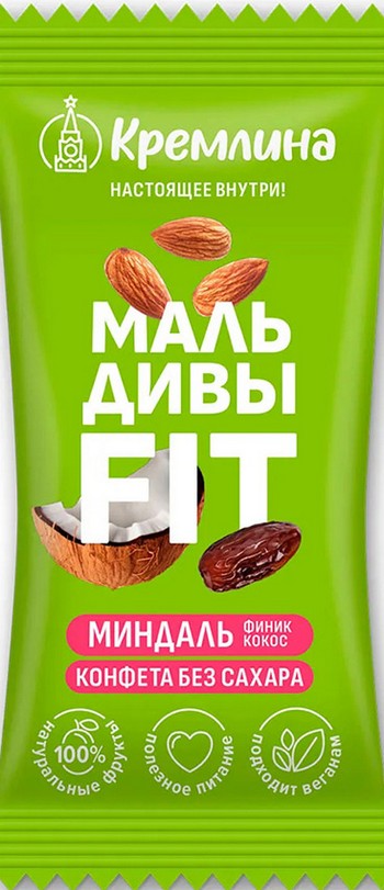 Батончик Кремлина Мальдивы финик, миндаль, кокос б/сахара 30г