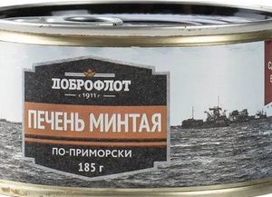 Печень Доброфлот минтая натуральная тонкоизмельченная №38 ж/б ключ 185г
