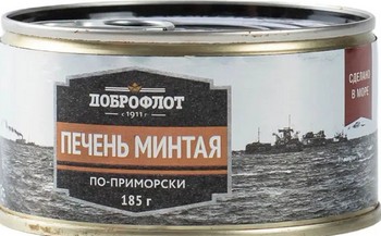 Печень Доброфлот минтая натуральная тонкоизмельченная №38 ж/б ключ 185г
