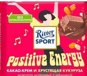 Шоколад Ritter Sport молочный какао-крем с хрустящей кукурузой 100г