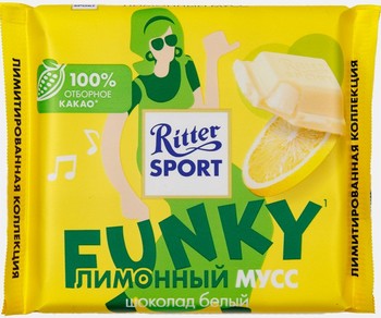 Шоколад Ritter Sport белый с лимонный мусс 100г