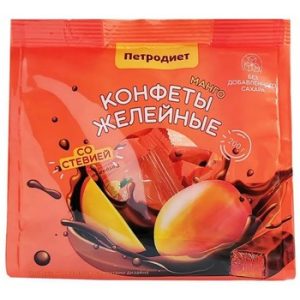 Конфеты Петродиет Манго желейные на фруктозе со стевией м/у 200г