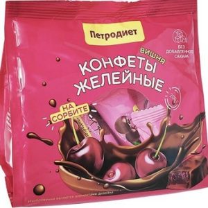 Конфеты Петродиет Вишня желейные на сорбите м/у 200г