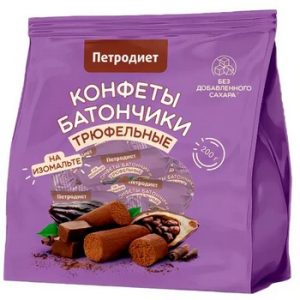 Конфеты Петродиет Батончики трюфель на изомальте со стевией м/у 200г