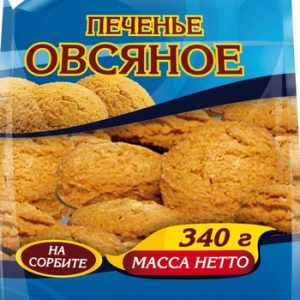 Печенье Петродиет овсяное на сорбите м/у 340г
