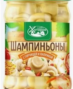 Грибы Бабушкин хуторок шампиньоны марин с горчицей и паприкой ст/б твист 450мл