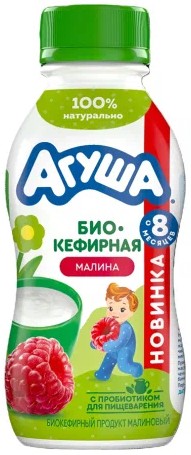 Биокефир Агуша малина 2,9% бут 180г без змж