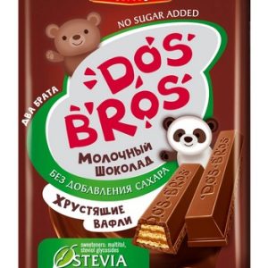 Шоколад Победа Дос Брос молочный с хрустящей вафлей б/сахара 37г