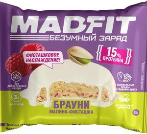 Печенье Мэд Фит глазир б/сахара вкус Брауни малина-фисташка м/у 45г