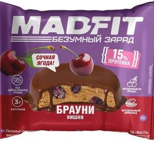 Печенье Мэд Фит глазир б/сахара вкус Брауни с вишней м/у 45г