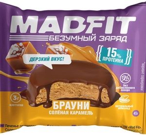 Печенье Мэд Фит глазир б/сахара вкус Брауни Солёная карамель м/у 45г