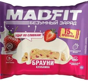 Печенье Мэд Фит глазир б/сахара вкус Брауни Клубника м/у 45г