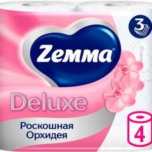 Бумага туалетная Zemma Deluxe Роскошная орхидея 3-хсл 4шт