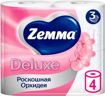 Бумага туалетная Zemma Deluxe Роскошная орхидея 3-хсл 4шт