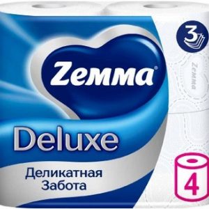 Бумага туалетная Zemma Deluxe Деликатная забота 3-хсл 4шт