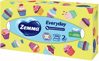 Салфетки бумажные Zemma Everyday 2-хсл 100шт