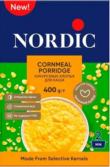 Хлопья Нордик кукурузные для каши к/у 400г