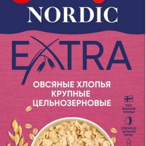 Хлопья Нордик ленивая овсянка крупные цельнозерновые к/у 400г