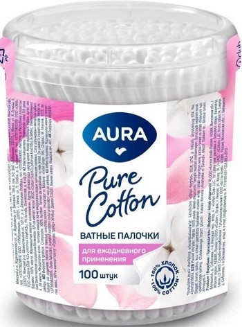 Палочки ватные Aura п/б 100шт