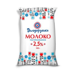 Молоко Володарушка 2,5% п/э 900г без змж