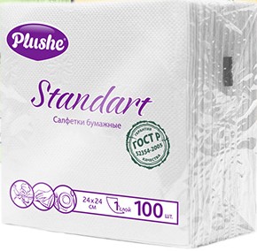 Салфетки Plushe Standart в асс 1 слн 100шт