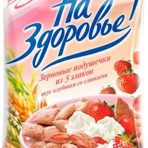 Подушечки На Здоровье! зерновые вкус клубники со сливками м/у 100г